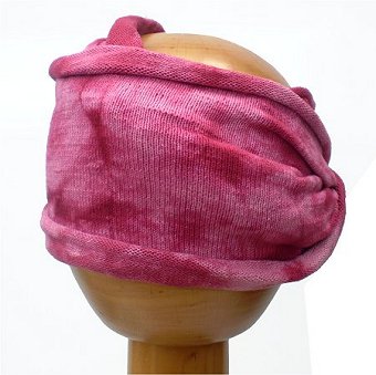 A Fair Trade Tie Dye Stretch Cotton Headwrap/Dreadwrap (Deep Pink)