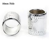 Dreadz Silver Massive Hole Rose Design Metal Hair Beads (16mm Hole) x 1 Bead