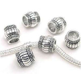 Dreadz Antique Silver Pattern Barrel Dreadlock Hair Beads (5mm Hole) x 2 Bead Pack