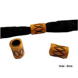 Dreadz Carved XXX Acrylic Imitation Wood Hair Beads (5mm Hole) x 3 Beads