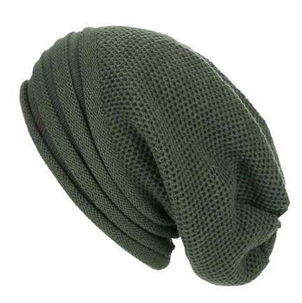 Dreadz Slouchy Ribbed Beanie Hat (Dark Green) (AL-2020)