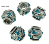 Dreadz Silver & Blue Jewel Dreadlock Hair Beads (5mm Hole) x 1 Bead
