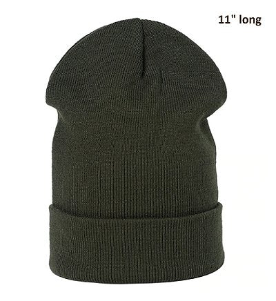 Dreadz Casual Double Thickness Beanie Hat (Dark Green)