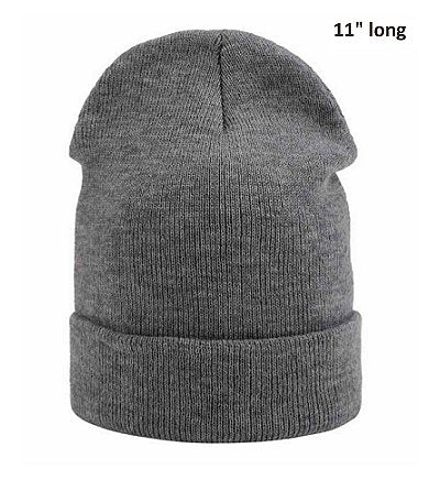 Dreadz Casual Double Thickness Beanie Hat (Grey)