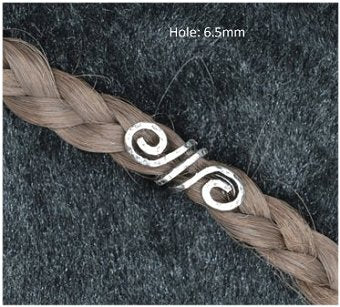 Dreadz Silver Spiral Dreadlock Hair Beads (6.5mm Hole) x 1 Bead