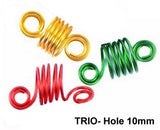 Dreadz Red/Green/Gold Spiral Dreadlock Hair Beads (10mm Hole) (AL-39B) x 3 Bead Pack