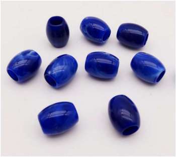Dreadz Acrylic Oval (Blue) Dreadlock Hair Bead (6mm Hole)  (AL-5) x  1 Bead