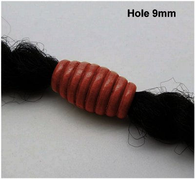 Dreadz Large Spiral Wooden Dreadlock Hair Bead (9mm Hole) (Dark Brown) x 1 Bead