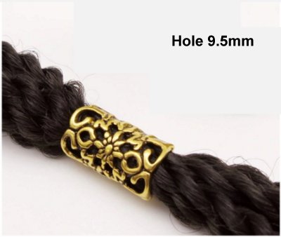 Dreadz Tibetan Gold Dreadlock Hair Bead (9.5mm Hole) x 1 Bead
