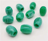 Dreadz Acrylic Oval (Green) Dreadlock Hair Bead (6mm Hole) (AL-6) x 1 Bead