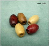 Dreadz Brown Wooden Oval Dreadlock Hair Beads (5mm Hole) x 5 Bead Pack