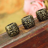 Dreadz Tibetan Bronze Scroll Hair Beads (5mm Hole) x 2 Beads