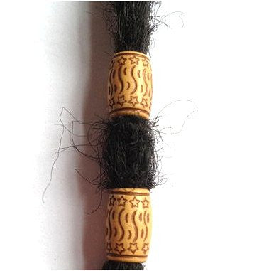 Dreadz Carved Acrylic Imitation Wood Hair Beads (7mm Hole) x 2 Beads