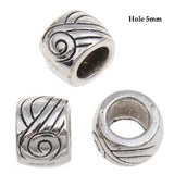 Dreadz Silver Swirl Design Hair Beads (5mm Hole) x 2 Bead Pack