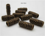 Dreadz Dark Brown Acrylic Tribal Hair Beads (5.8mm Hole) x 3 Bead Pack