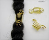 Dreadz Gold Spiral Dreadlock Hair Beads (Hole 10mm) x 1 Bead