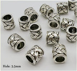 Dreadz Celtic Silver Hair Beads (5.5mm Hole) x 2 Bead Pack