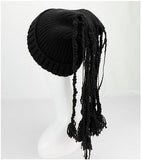 Dreadz Ribbed Open Top Dreadfall Beanie Hat (Black) (AL)
