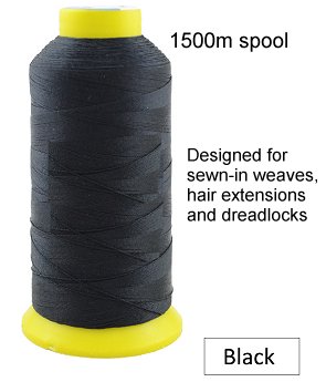 A Hair Extension Weaving Thread 1500m (Black)