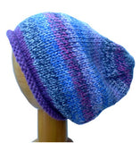 Dreadz Rolled Brim Slouchy Beanie Hat AW_19_08 (Purples/Blues)