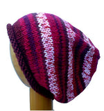 Dreadz Rolled Brim Slouchy Beanie Hat AW_19_09 (Red/Brown)