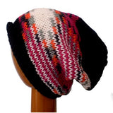 Dreadz Rolled Brim Slouchy Beanie Hat (AW_19_25) (Black/Red/White)