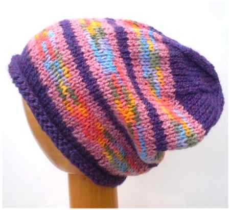 Dreadz Hand Knitted Slouchy Rolled Brim Dreadlock Beanie Hat (AW_23_01)