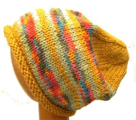 Dreadz Hand Knitted Slouchy Rolled Brim Dreadlock Beanie Hat (AW_23_02)