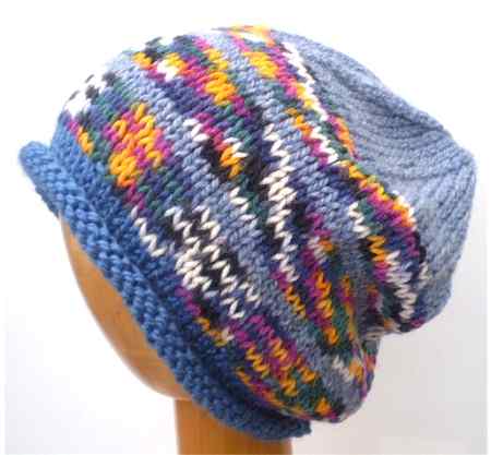 Dreadz Hand Knitted Slouchy Rolled Brim Dreadlock Beanie Hat (AW_23_03)