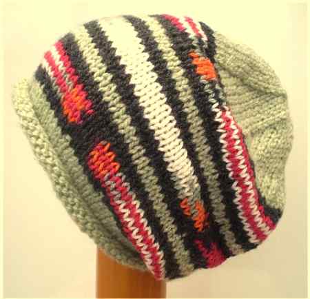 Dreadz Hand Knitted Slouchy Rolled Brim Dreadlock Beanie Hat (AW_23_07)