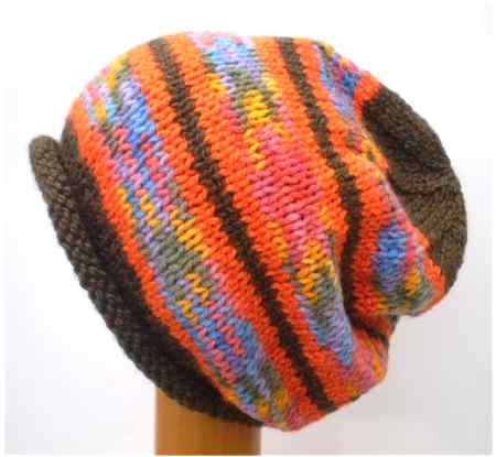 Dreadz Hand Knitted Slouchy Rolled Brim Dreadlock Beanie Hat (AW_23_08)