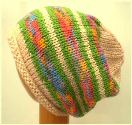 Dreadz Hand Knitted Slouchy Rolled Brim Dreadlock Beanie Hat (AW_23_10)