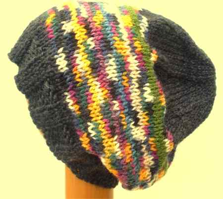Dreadz Hand Knitted Slouchy Ribbed Brim Dreadlock Beanie Hat (AW_23_12)