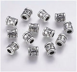 Dreadz Silver Drum Dreadlock Hair Beads (5mm Hole) x 3 Bead Pack