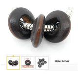 Dreadz Brown Wooden DoNut Hair Beads (5.9mm Hole) x 5 Bead Pack