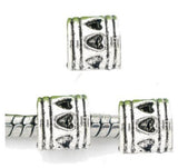 Dreadz Small Silver Heart Detail Tube Dreadlock Hair Beads (5mm Hole) x 3 Bead Pack