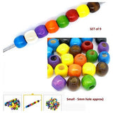Dreadz Small Wooden Barrel Colourful Mix Dreadlock Hair Beads (5mm Hole) x 9 Bead Pack