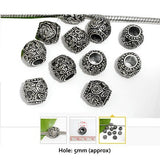 Dreadz Antique Silver Hearts Drum Hair Beads (5mm Hole) x 3 Bead Pack