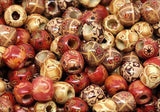 Dreadz Small Wooden Barrel Ethnic Multi Mix Dreadlock Hair Beads (5mm Hole) x 6 Bead Pack