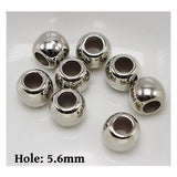 Dreadz Silver Smooth Acrylic Round Hair Beads (5.6mm Hole) x 2 Bead Pack