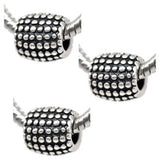 Dreadz Antique Silver Dotted Barrel Dreadlock Hair Beads (5mm Hole) x 3 Bead Pack