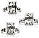 Dreadz Silver Scroll Pattern Dreadlock Hair Beads (5mm Hole) x 3 Bead Pack