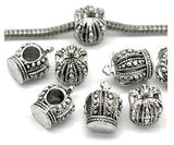Dreadz Silver Crown Dreadlock Hair Beads (5mm Hole) x 1 Bead