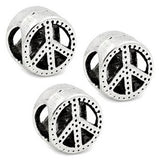 Dreadz Silver Peace Dreadlock Hair Beads (5mm Hole) x 3 Bead Pack