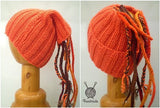 Dreadz Ribbed Open Top Dreadfall Beanie Hat (Orange) (DR_09)