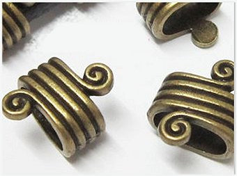 Large Bronze Spiral Metal Dreadlock Hair Beads (10.5mm Hole) x 1 Bead