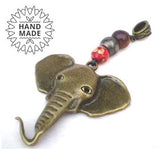 Dreadz Bronze Elephant Dangle Dreadlock Hair Bead (5mm Hole) (D_18) x 1