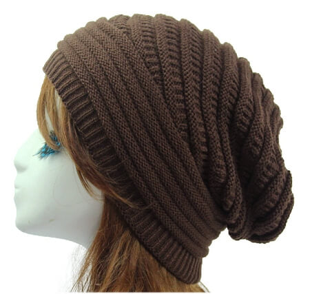 Dreadz Slouchy Ribbed Brown Dreadlock Beanie Hat, code AL-2021_A, displayed on mannequin's head in profile