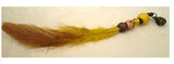 Dreadz Natural Yellow Feather Dangle Dreadlock Hair Bead with 5mm bronze bail hole