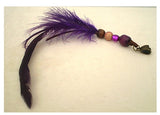 Dreadz Natural Purple Feather Dangle Dreadlock Hair Bead with 5mm bronze bail hole